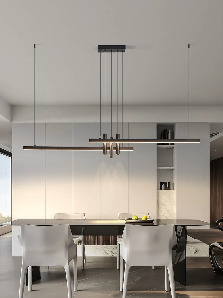 Modern light creative bar counter strip designer lamps LED Pendant Light  for Dining Table Kitchen Chandelier Memory Function