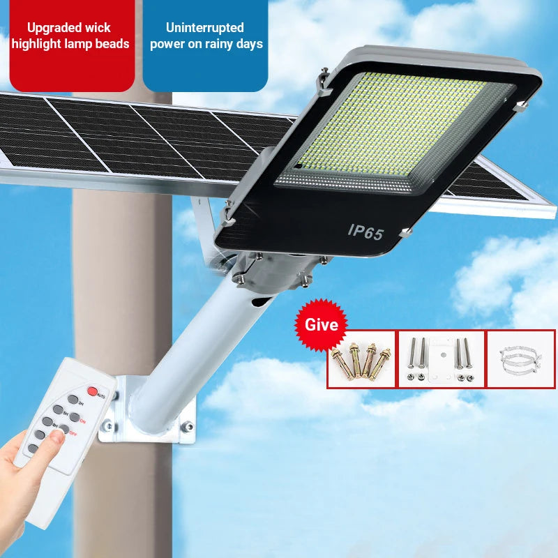 Upgrade Solar Street Light Outdoor Garden Courtyard Led Lamp Backyard Street Lamps Security Flood Lighting Remote Control  Pole