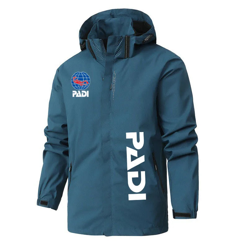 Classical Jacket Scuba Driver Padi Sport Windproof Outwear Spring Autumn Hiking Climbing Windbreaker print Men Cycling Coat