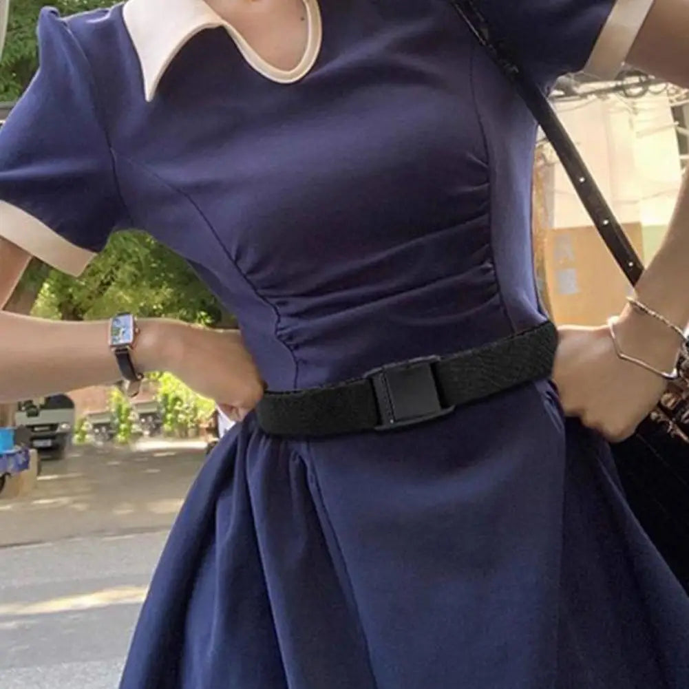 Unisex Invisible Elastic Stretch Belt No Show Flat Buckle Waistband for Jeans Dresses Men Women Adjustable Comfort Casual Belts