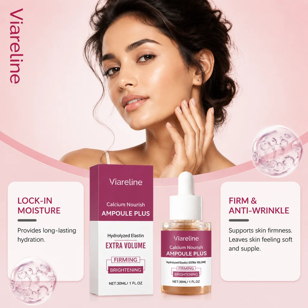Viareline Skin Ampoule Essence Calcium Collagen Moisturizing Shrinking Pore Firming Essence Deep Hydration Tighten Slack Skin