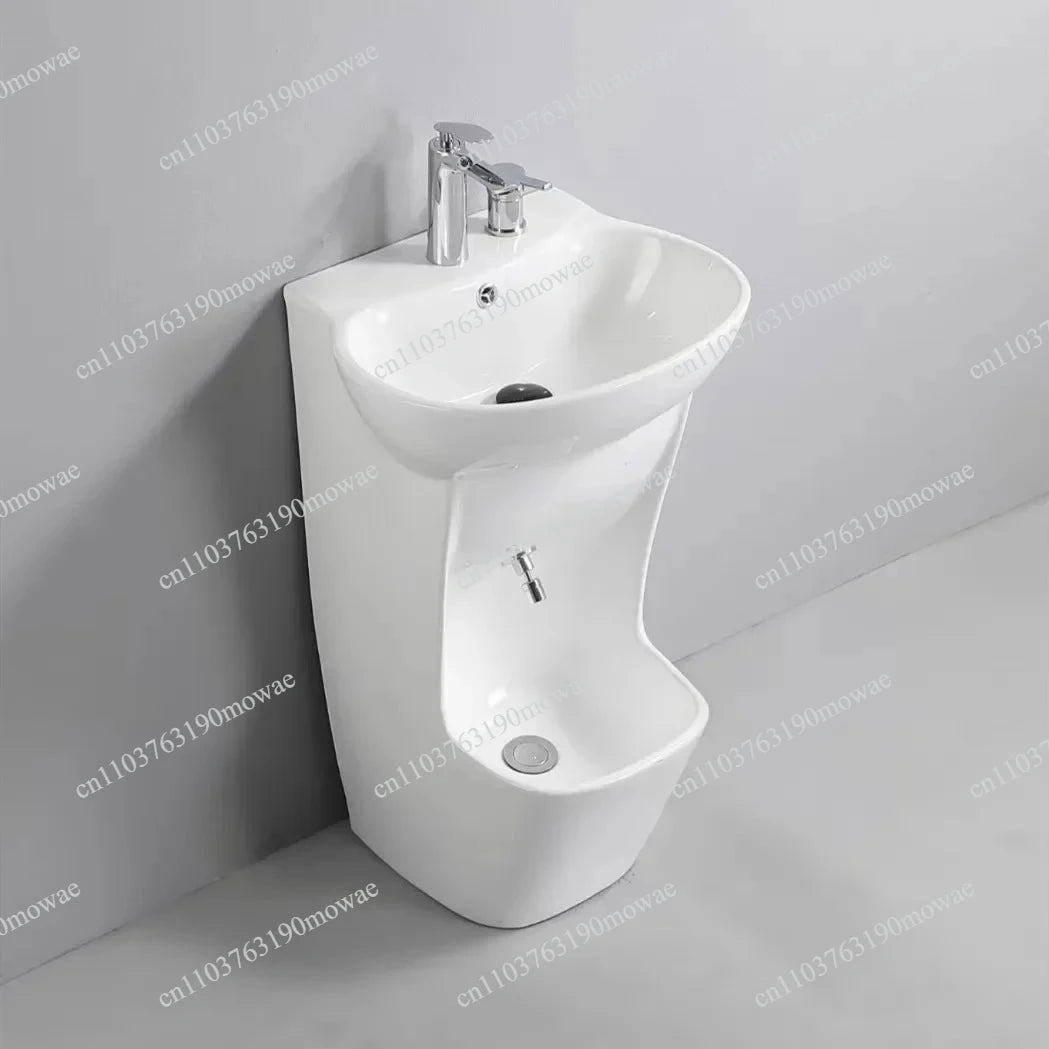 Bathroom Basins Foot Mounted Pedestal Sink White Ceramic Hand and Foot Wash Basin