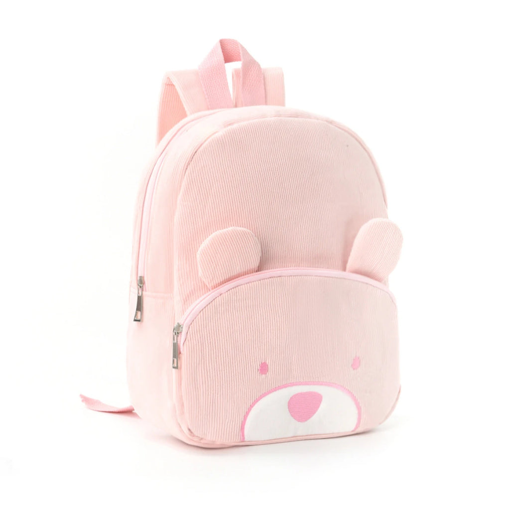 Personalized Name Embroidered Kids Backpack Pastel Corduroy Toddler Bag Soft Ribbed Fabric School Pack Cute Kindergarten Gift