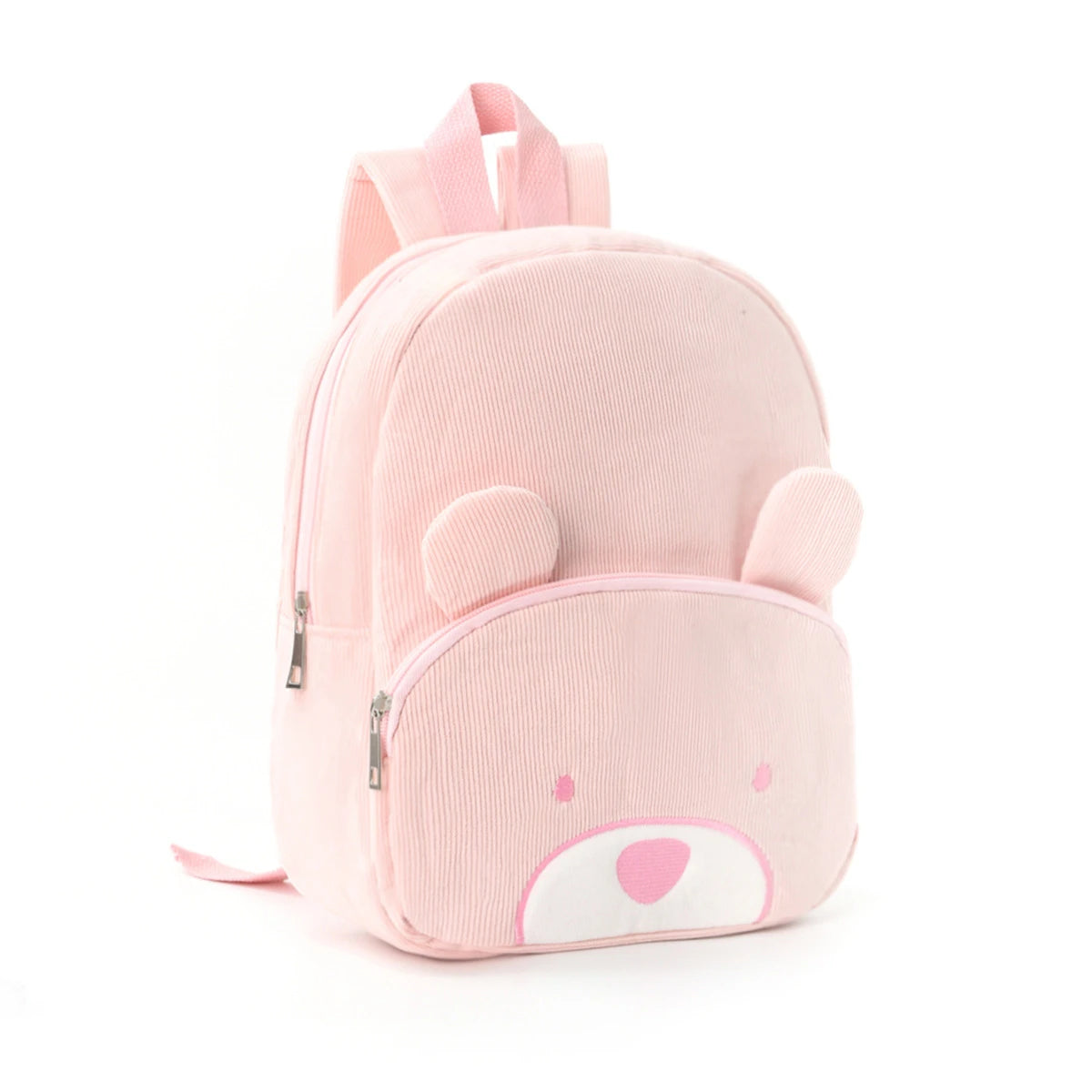 Personalized Name Embroidered Kids Backpack Pastel Corduroy Toddler Bag Soft Ribbed Fabric School Pack Cute Kindergarten Gift