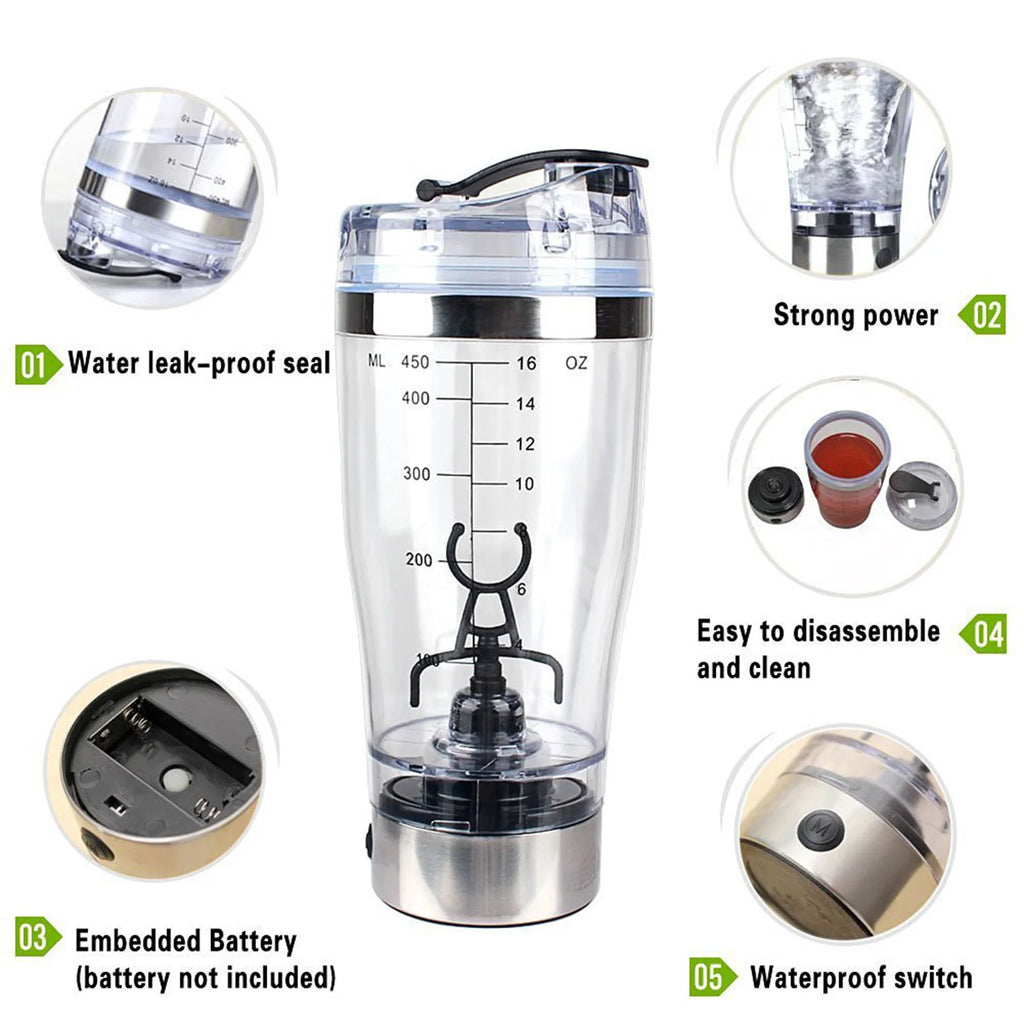 450ml/600ml Coffee Cup Electric Stirring Mug Large Capacity Mug Glass Waterproof Automatic Electric Protein Powder Mix Cup