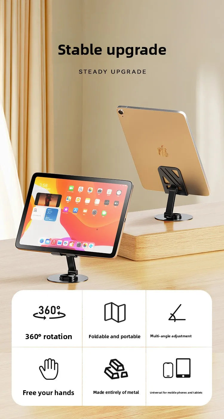 360° Rotation Portable Tablet Holder For iPad iPhone 15 Xiaomi Folding Lazy Desktop Live Mobile Phone Stand Mount Bracket