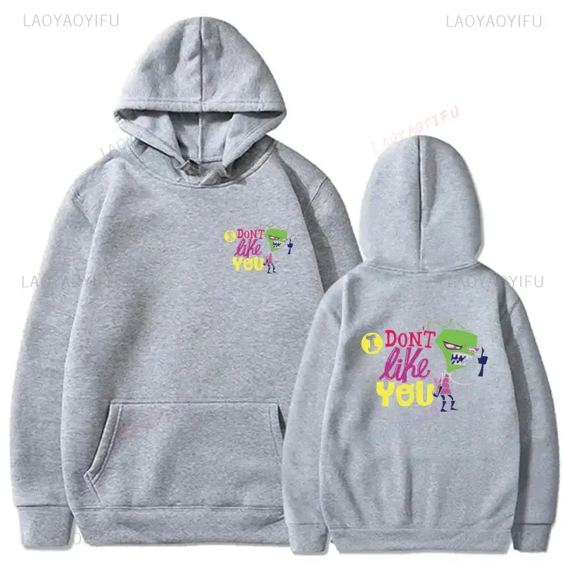Happy Gir Classic Hip Hop Cool Thermal Hoodie Invader Zim Gaz Membrane Animated Leisure Tracksuit Autumn and Winter Fleeces