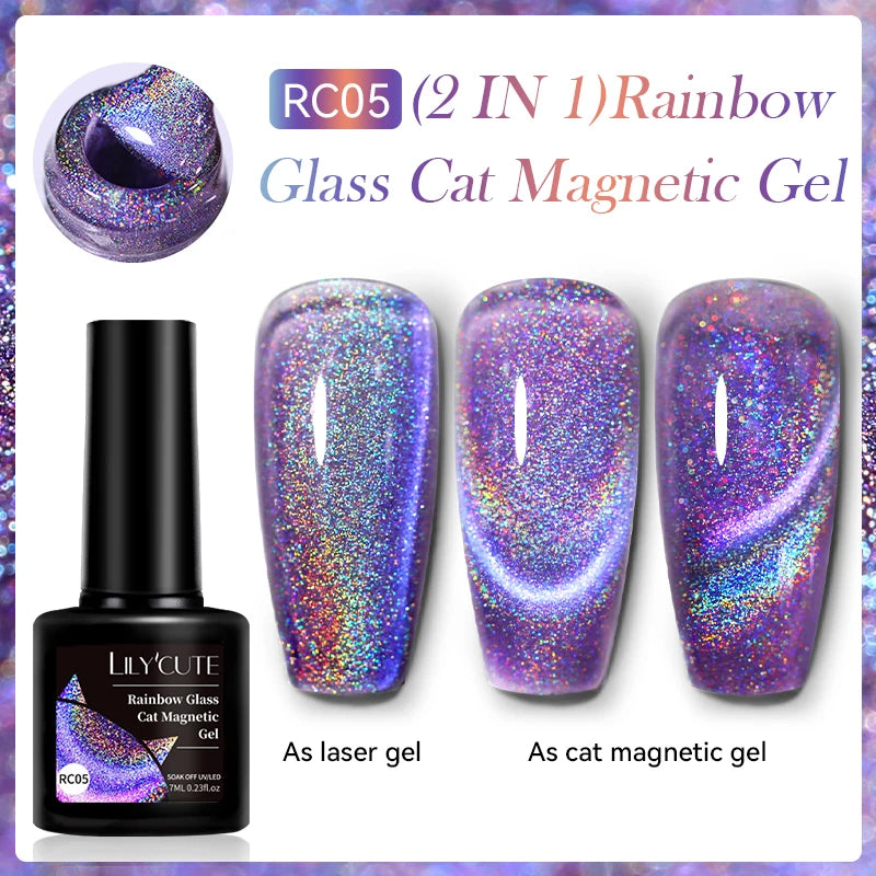 LILYCUTE 7ml Gold Coffee Cat Magnetic Gel Nail Polish Autumn Winter Nails Ultra Shine Moonlight Semi Permanent UV Gel Soak Off