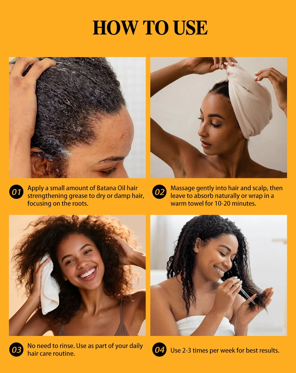 Batana Hair Oil Anti Hair Loss Hair Strengthener Cream Hair Regrowth Deep Moisturizing Nourish Batana Hair Growth Conditioner