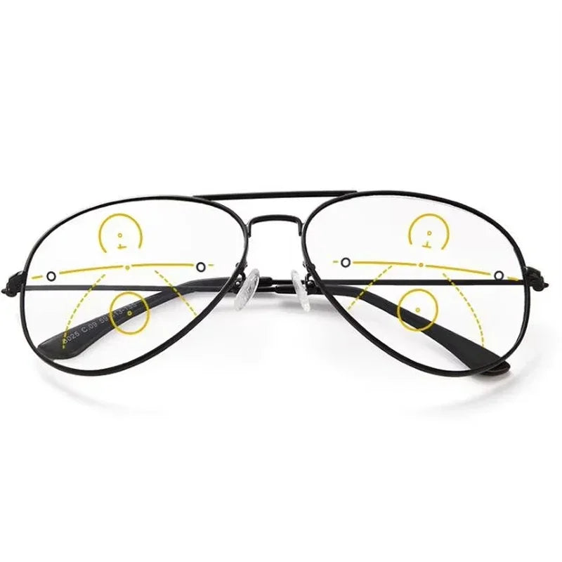 Large Frame Photochromic Progressive Reading Glasses Men Fashion Glasses Male Change Color Sun Glasses Driver Diopters Eyewear