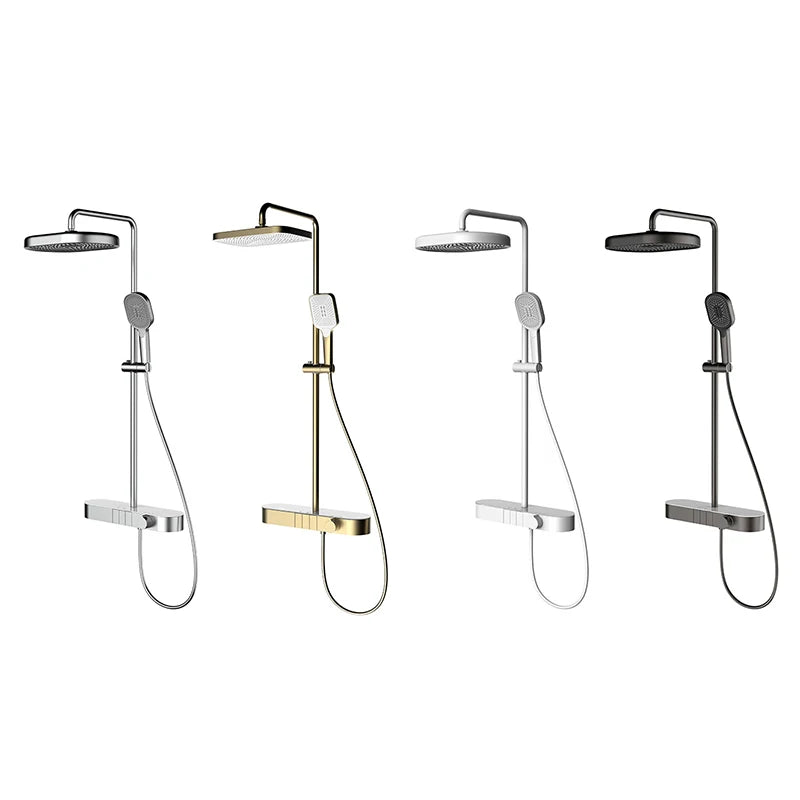 Hot and Cold Wall Mounted Bathroom Shower Set Rain Shower Set Top Rainy Bathing Faucet Chrome Shower Set