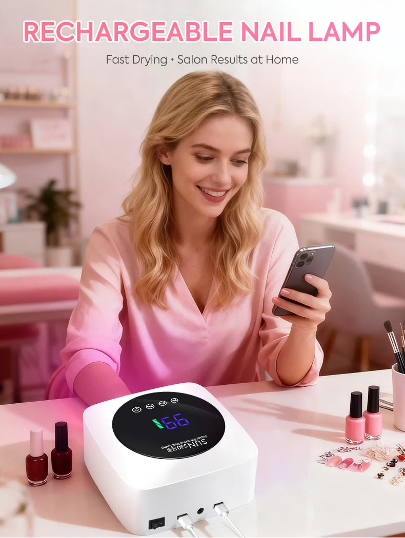 180W UV LED Nail Lamp 57LED Rechargeable Nail Dryer For Curing Polish Gel Wireless Manicure Machine With Smart Sensor Salon Tool