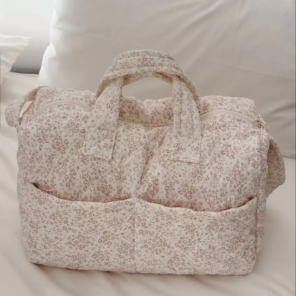 YT style fresh and sweet ins floral travel bag, new large-capacity handbag, student commuter tote bag