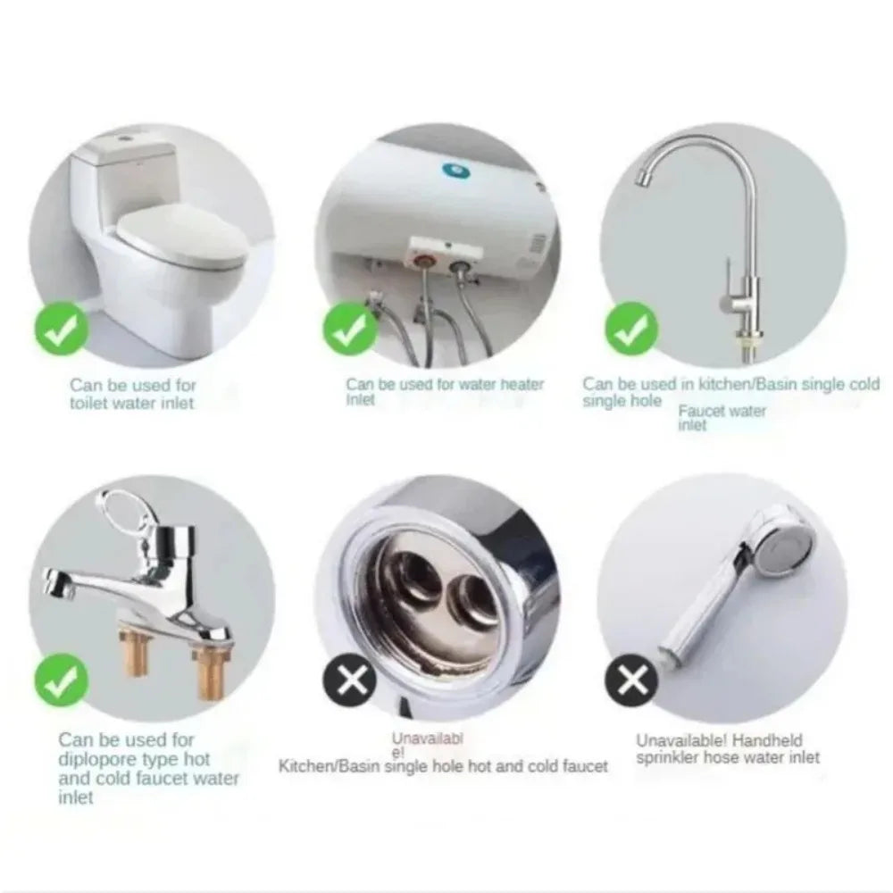G1/2 G3/8 G9/16 60cm 1 Pair Hot and Cold Water Faucet Inlet Hose Heater Flexible Connecting Pipe Stainless Steel Faucet Pipe