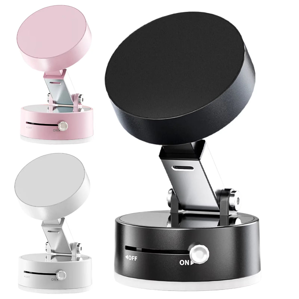Portable Adjustable Magnetic Phone Holder Vacuum Bracket with Double-Sided Suction Cup for All Smartphones Lazy Stand