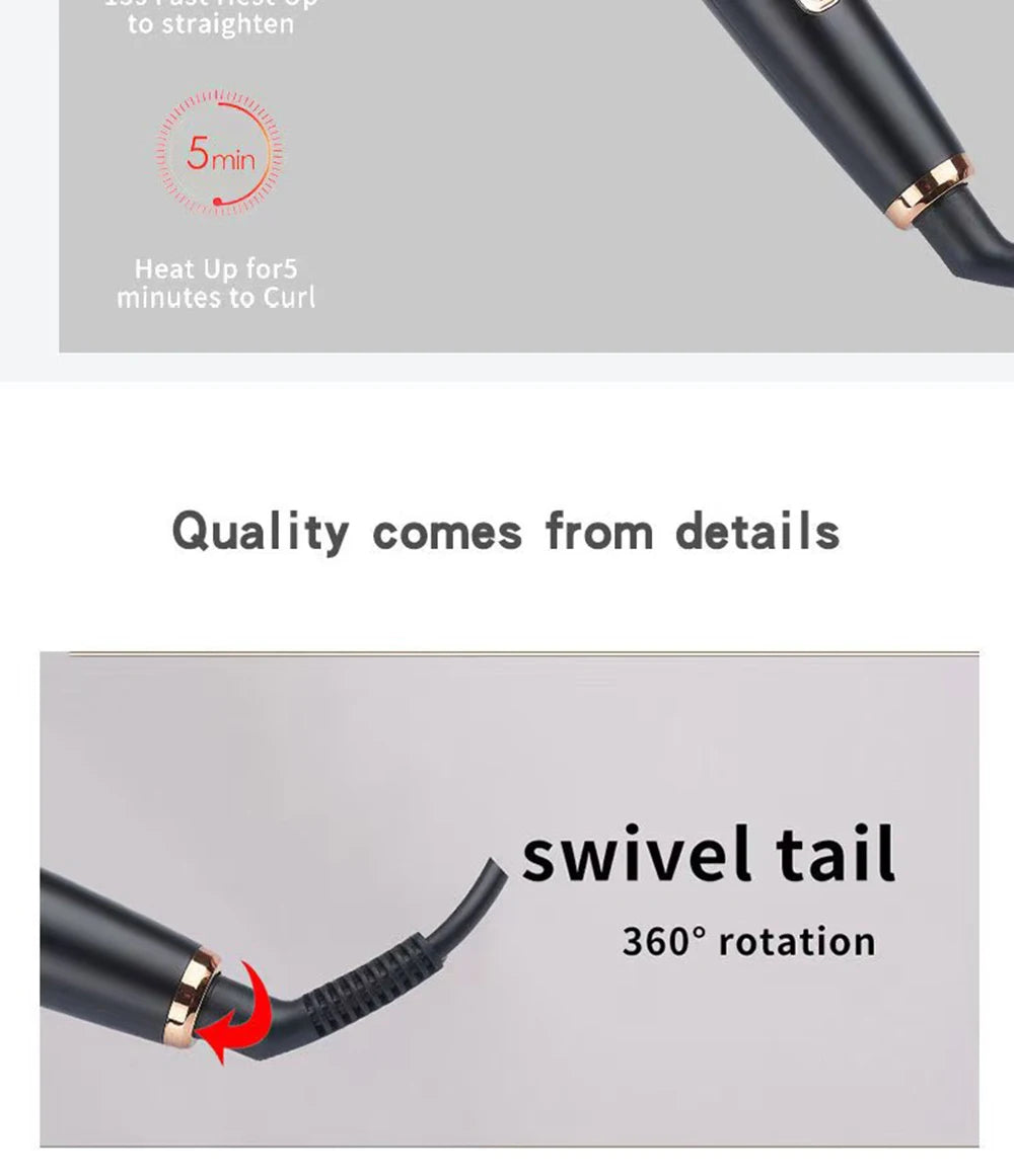Electric  Double-tube Hot Comb Hair curler Hair Straightener Comb Negative Ion Anti-Scalding Styling Tool Straightening Brush