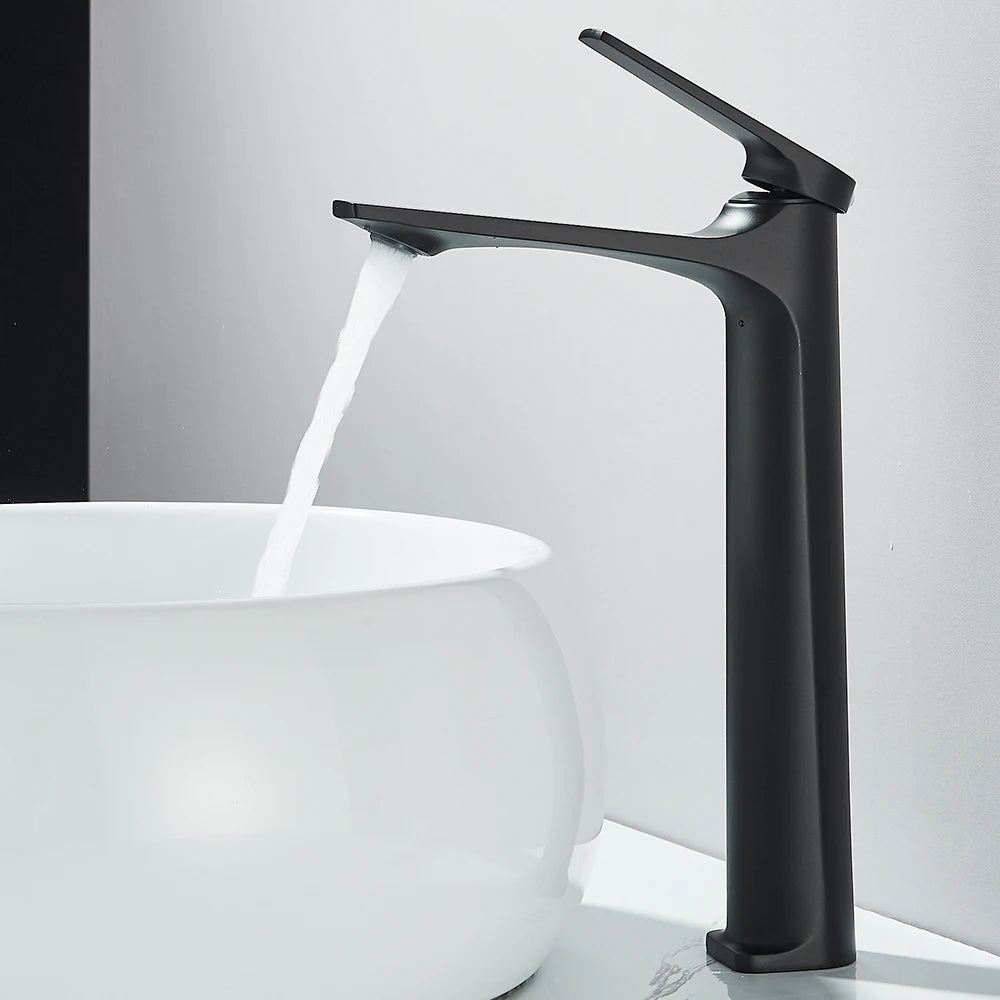 Black Bathroom Sink Faucet for Two Hole Kitchen Stainless Steel Washbasin Shower Faucet Accessories Hot & Cold Water Mixer Tap