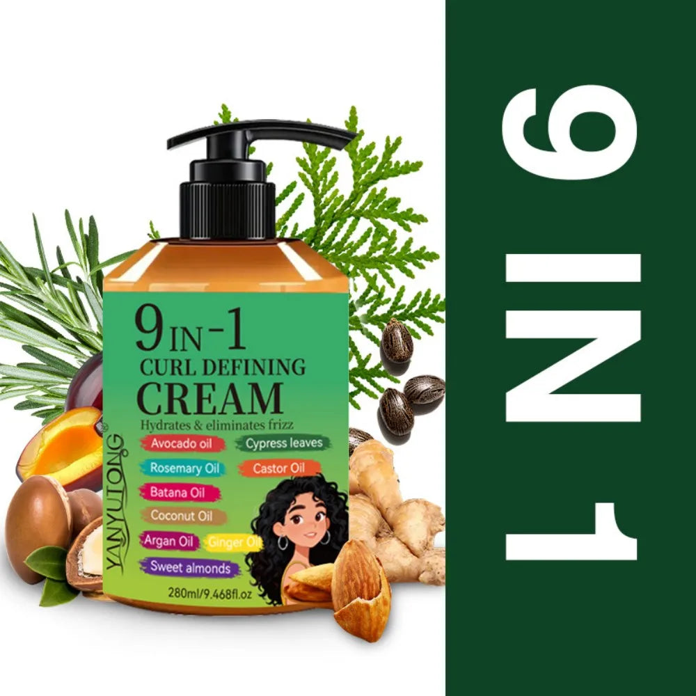280ml Curly Hair Styling Cream, Moisturizing and Smoothing Formula, Enhances the Elasticity and Shine of Curly Hair, Easy to Set