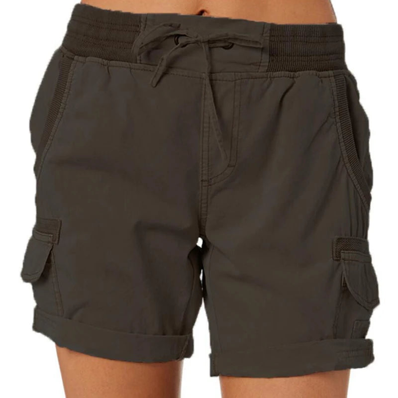Womens Cargo Pants Shorts Soft Comfortable Casual Cotton Elastic Waist Shorts Summer Bottoms Jeans High Waisted Cargo Pants