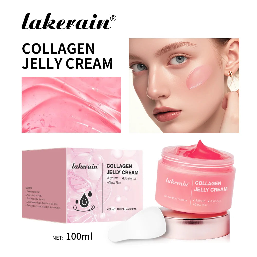 100g Collagen Jelly Cream Hydrolyzed Collagen Soft Moist Jelly Essence Shrinks Pores Moisturizing Smooth Skin Care Products