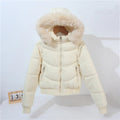 Winter Thickened Short Korean-Style Cotton-Padded Jacket with Fur Collar for Petite Women Warm Coat down Filled
