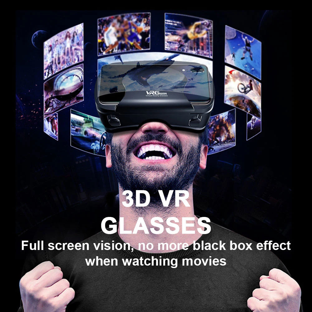 3D VR Headset Smart Glasses Virtual Reality Helmet for Smartphones Cell Phone Mobile 7 Inches Lenses Binoculars Devices Goggles