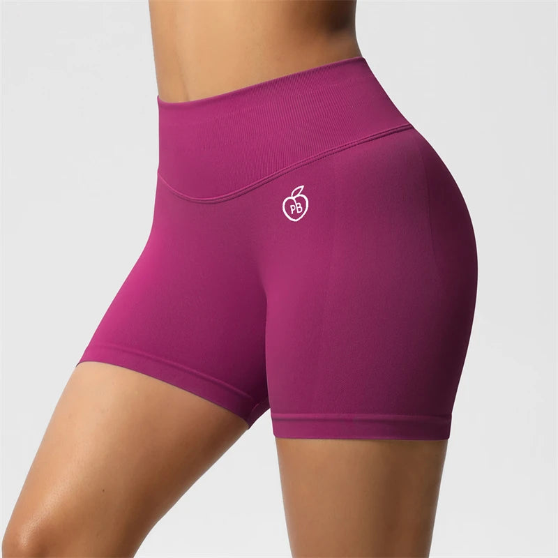 Women Bum Three Waist Sections Sports Shaping Shorts Seamless Sports Shorts For Women Cycling Jogging Fitness High Waist Push Up