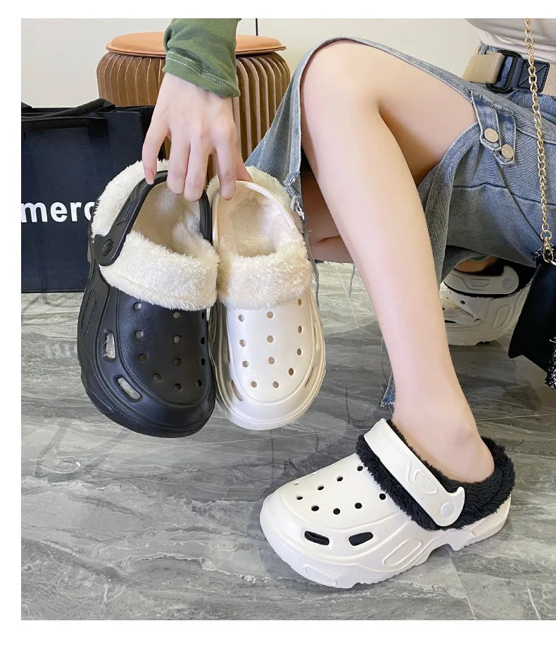 EVA cave shoes winter padded men and women new thick bottom Baotou shoes cotton warm couple cotton slippers men and women