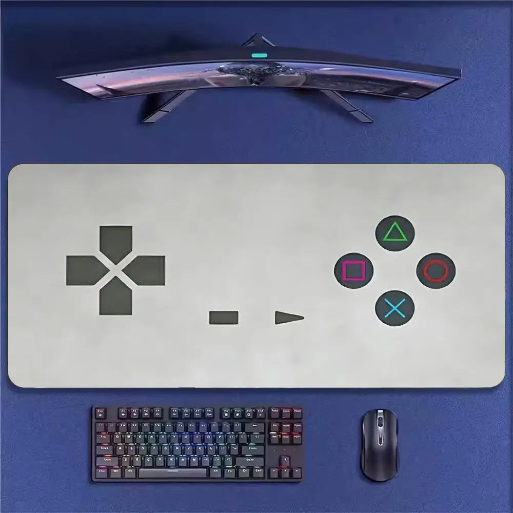 Super Retro Game Controller Mouse Pad Tapetes de Mesa Teclado, Borracha Kawai, Tapete de Mesa Antiderrapante, XXL90x40cm