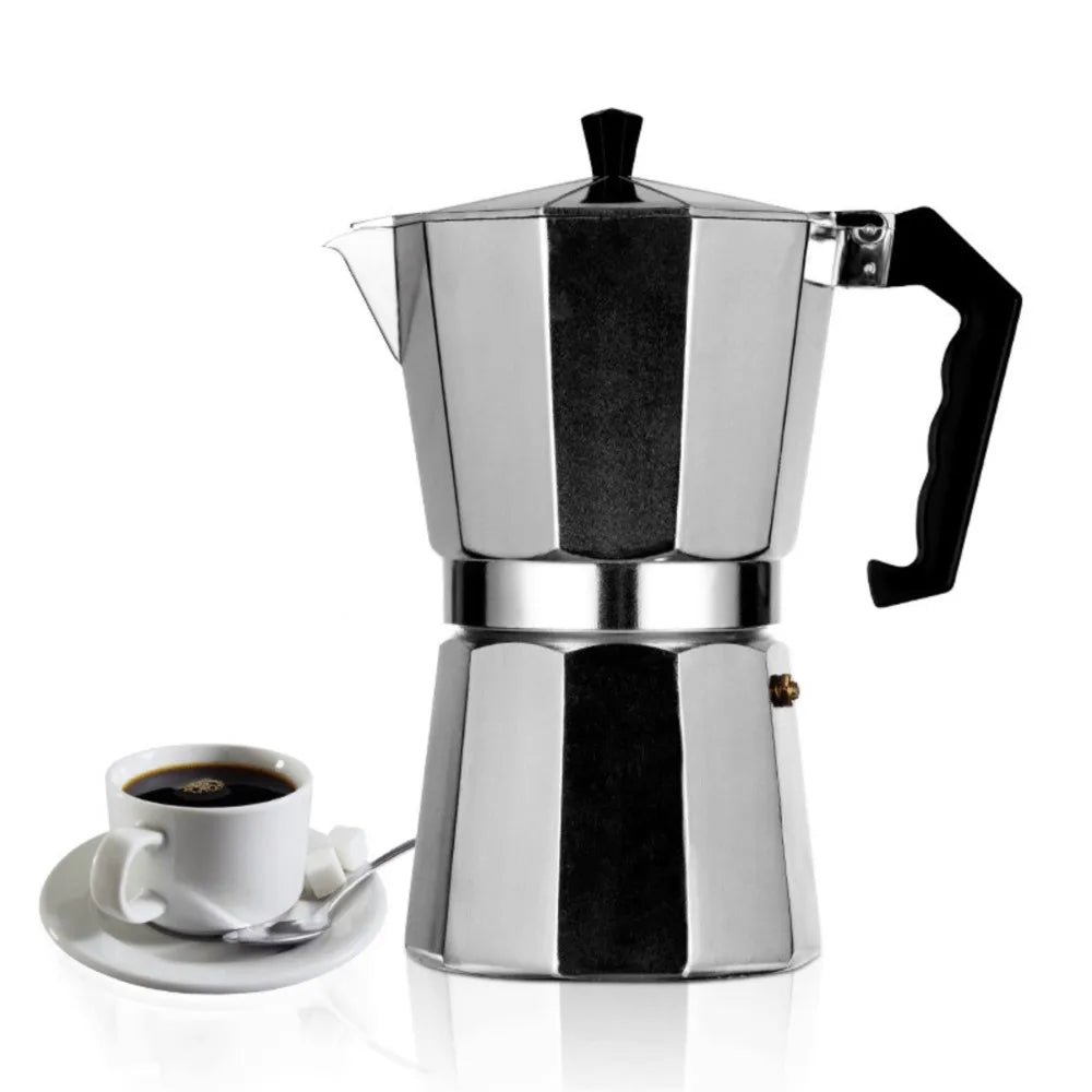 KNCOKAR 1/2/3/6/9/12/14cup Stovetop Moka Coffee Maker Italian Top Moka Espresso Cafetera Expresso Percolator Cafe Coffee Pot
