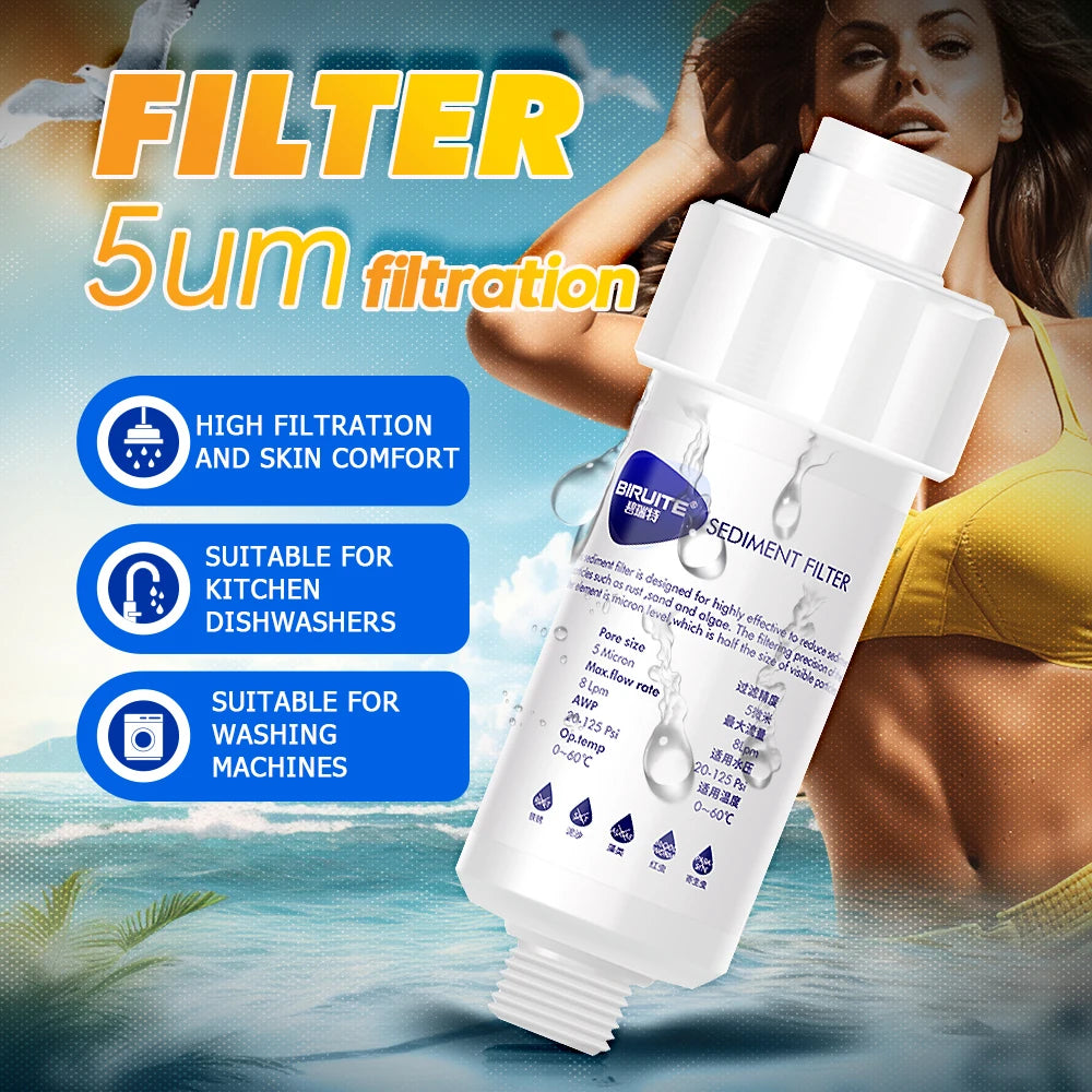 Universal Shower Head Filter,Soft& Improve Hair/ Skin Chlorine Removal,Water Softener, Bathroom Accessories