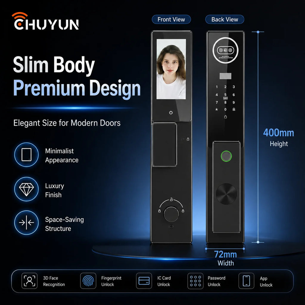 Tuya Smart WiFi Door Lock with Face Recognition Fingerprint Password IC Card Digital Keyless Entry