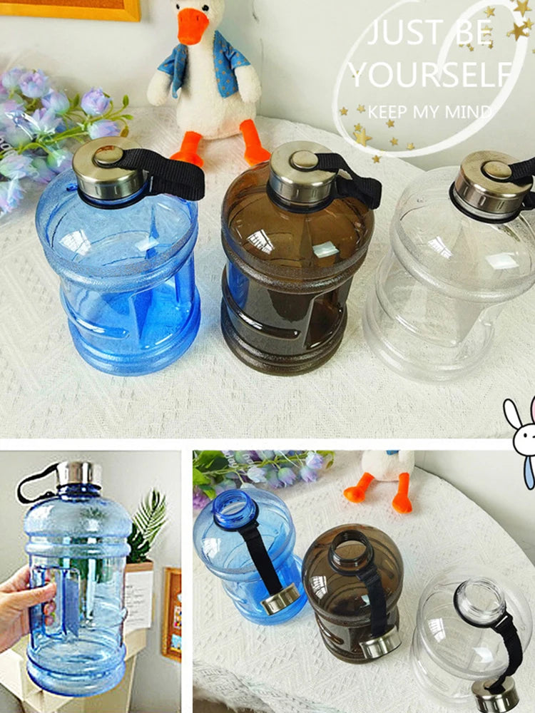 2.2L Gym Water Bottle Large Capacity Sports Water Jug Portable Running Hydration Bottle Multifunction for Camping Hiking