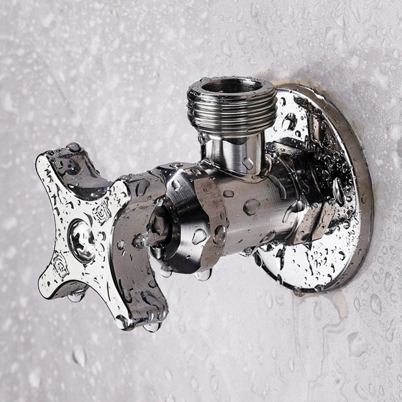 Stainless Steel Bathroom Quick Opening Triangle Valve Faucet Accessories Thickened Triangle Valve For Hot and Cold Water