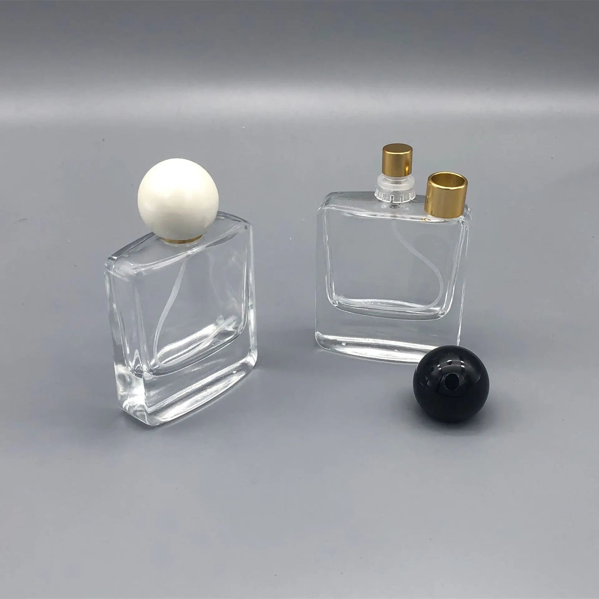 50ML Premium Perfume BottlePortable Perfume Dispenser Flat Square Bayonet Glass BottleCosmetic Spray Bottle Skin Care Tool