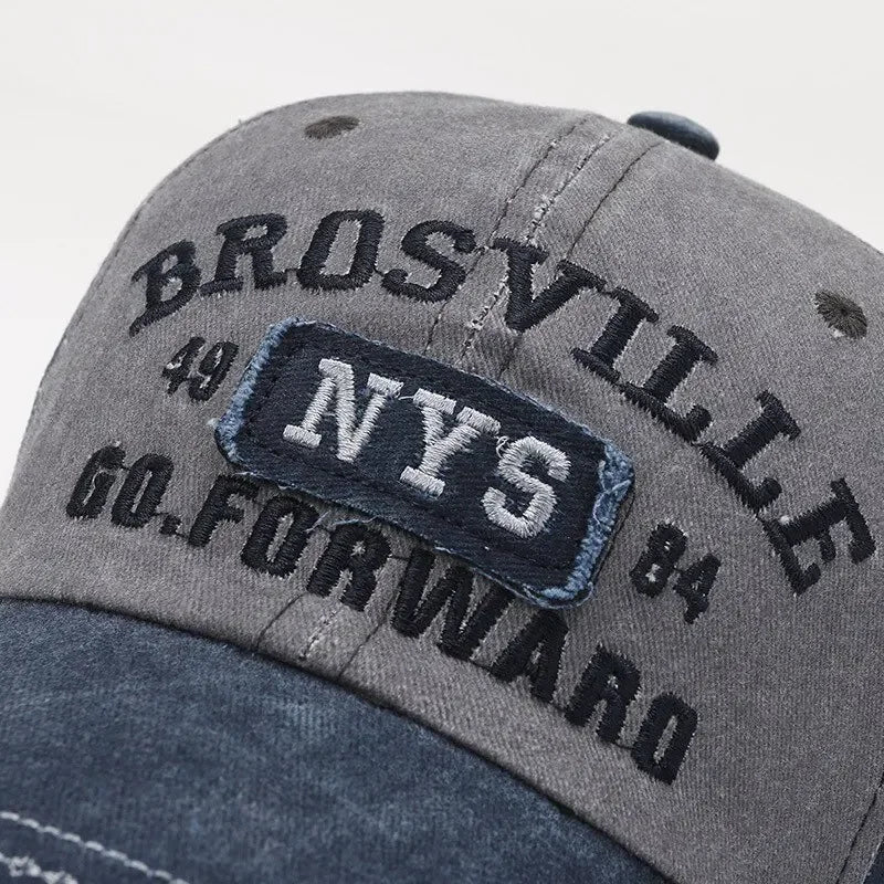 Men's Baseball Cap Casual Wash Embroidered Cap Curved Brim Bowler Sun Hat Official Website Sport Hip Hop Fitted Hats Men Women
