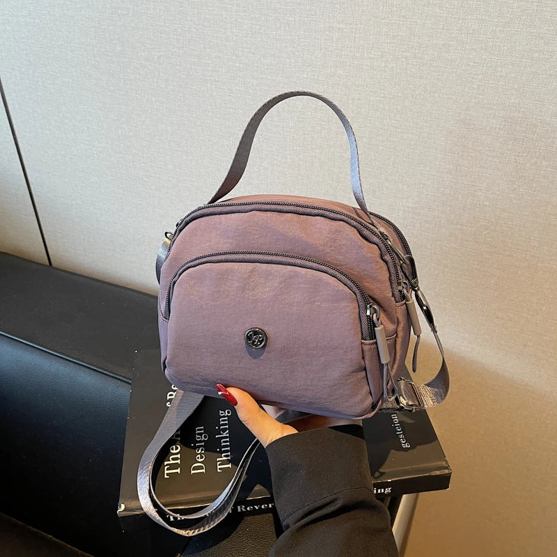 Women's Fashion Canvas Crossbody Bags Multi Pocket Small Shoulder Bag Casual Boho Handbag Lightweight Travel Purse for Daily Use