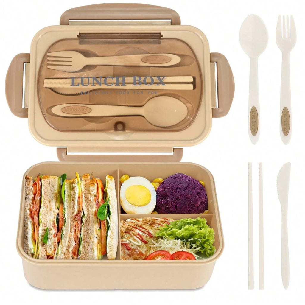 Adult Bento Box with 3 Compartments Lunch Container for Men Women Portable Lunchable Food Storage Back To School Microwave Safe