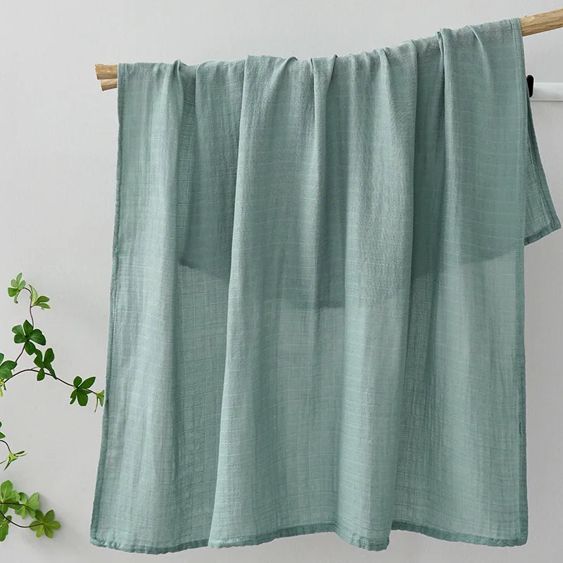 Baby Muslin Swaddle Blankets 2 Layers Breathable Skin-Friendly Newborn Receiving Blankets Swaddle Wrap Baby Essentials 120*110cm