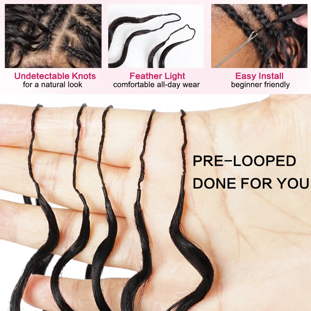 Ocean Wave Miracle Knots Crochet Human Hair Pre-Separated Feathered Human Crochet Hair 60g/pcs Burmese Curly Human Hair Bundles