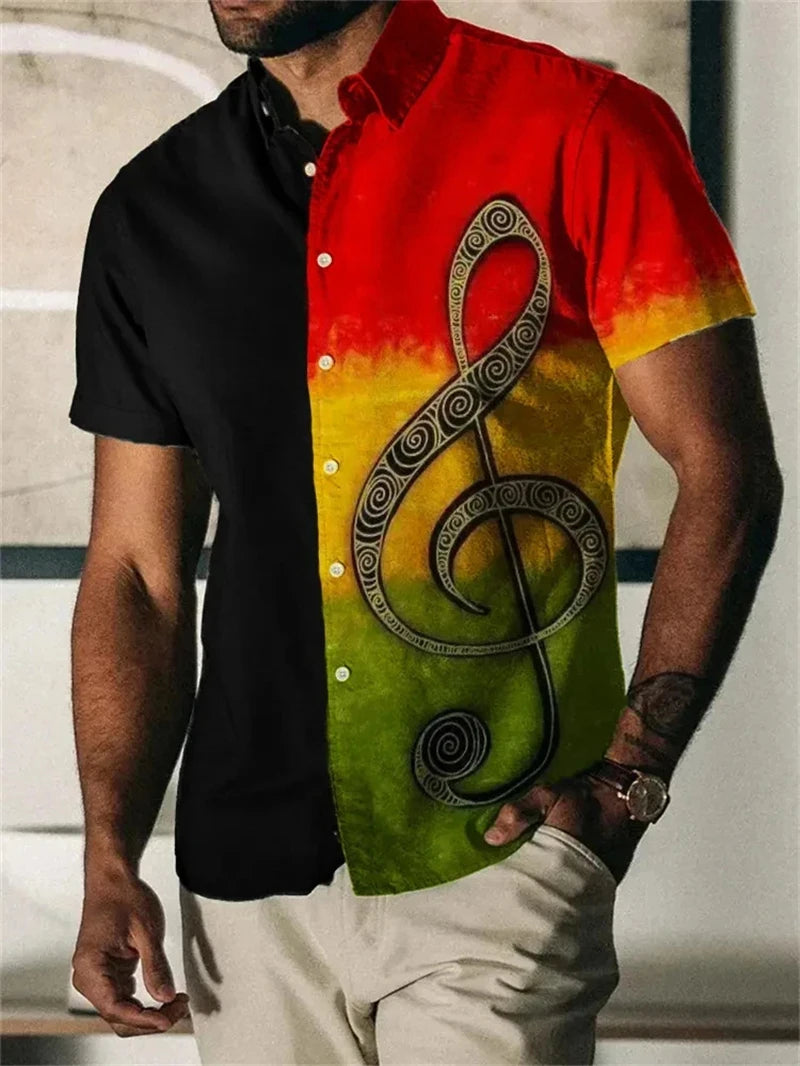 Rainbow 3D Printed Shirt Man/Women High Quality Casual Fashion Short Sleeves Shirts Button Lapel Tops Summer Blouse Clothing