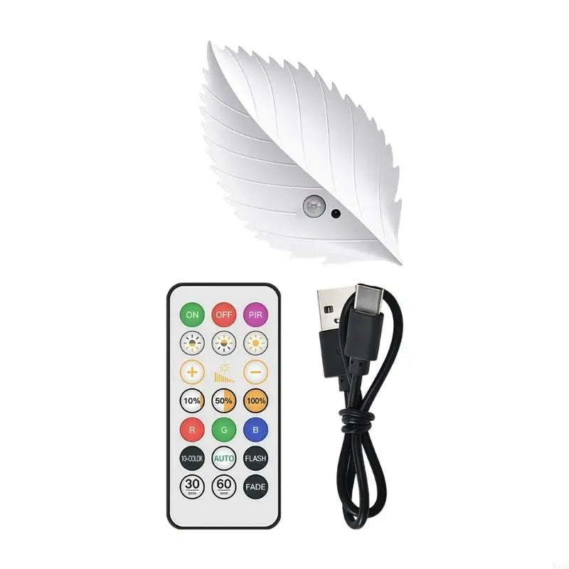 Remote Control LED Night Light Unique Wall Light With Adjustable Brightness for Modern Home Decoration M4YD