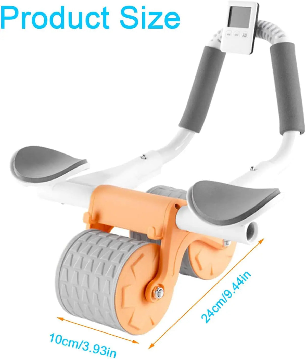 New Ab Roller Wheel with Knee Mat & Timer Automatic Rebound Abdominal Exercise Roller with Elbow Support