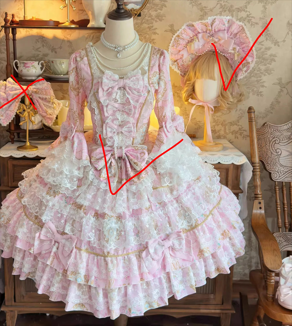 Original Design Lolita Sweet Long Sleeve OP Dress Women Autumn Super Fairy Cute Bow Birthday Party Girls Princess Dresses