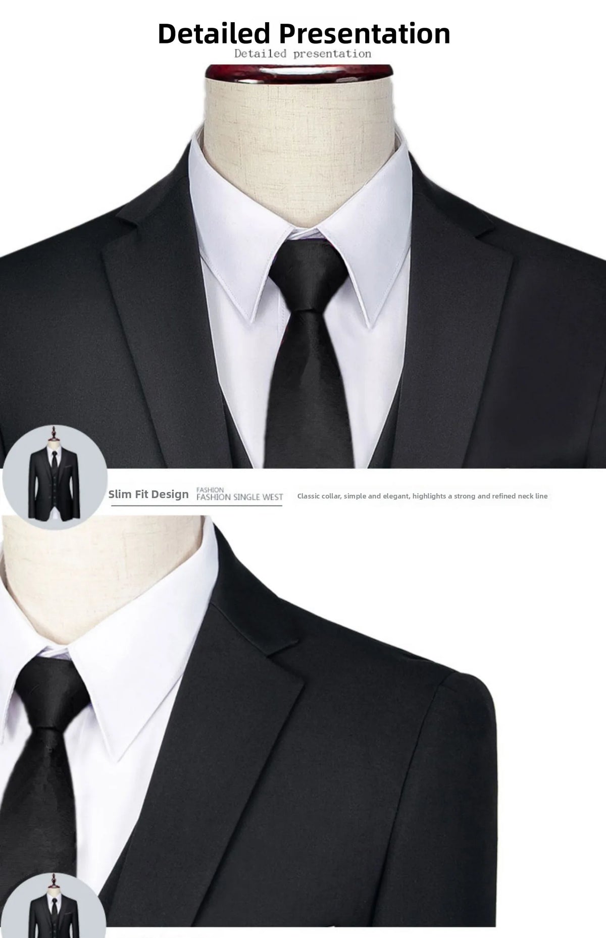 Black Casual Business Tailored Men's Jacket Youth Large Size Single Piece Wedding Groomsmen Suit Standard Fit Professional Style
