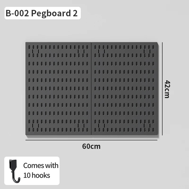 Study Room Pegboard with Shelves Tool Free Wall Grid Scratch Proof Easy to Install for Computer Desk Accessories