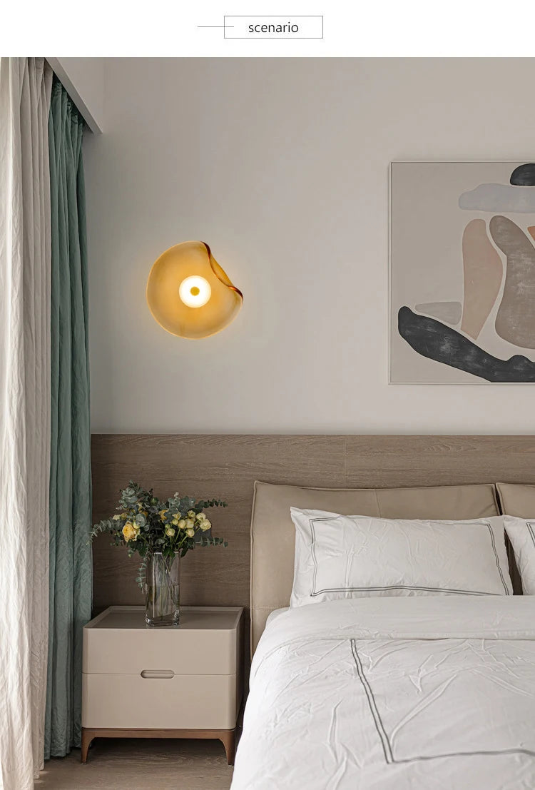 Light Luxury Postmodern Glass Wall Lamps Irregular Round Glass Minimalist Nordic Living Room Corridor Bedroom Bedside Wall Light