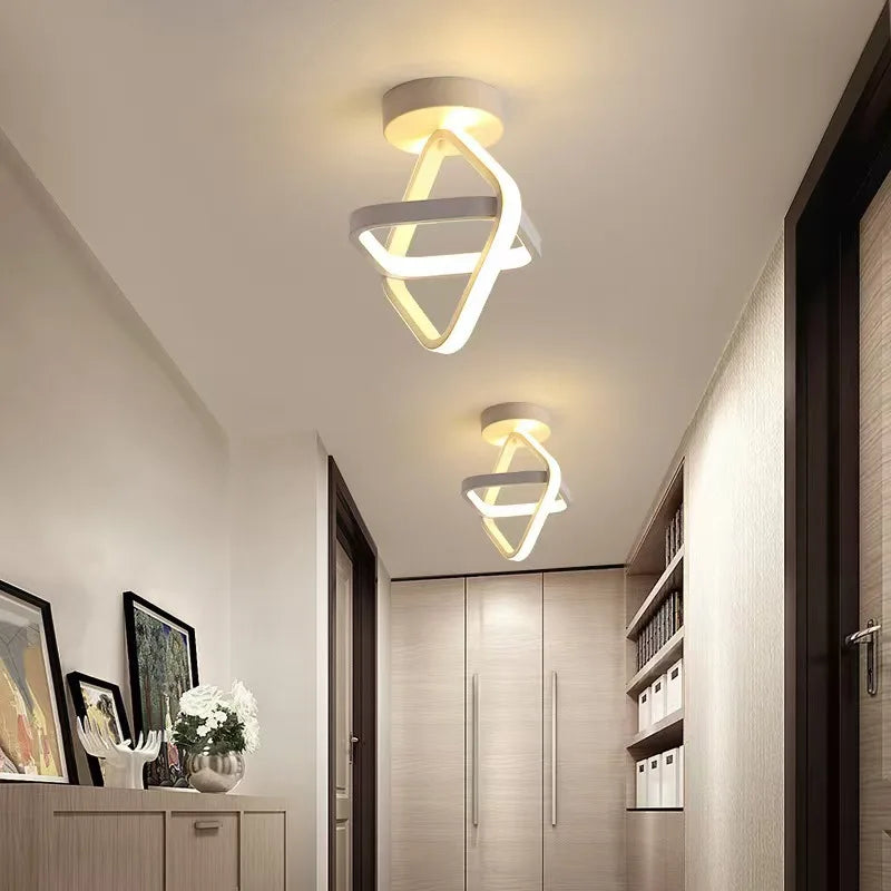 Modern LED Aisle Ceiling Light 2 Ring Creative Dimmable Living Room Ceiling Lamp Hallway Entrance Balcony Office Indoor Lighting