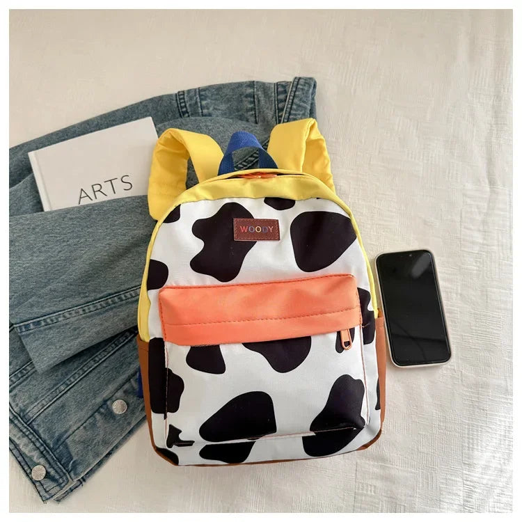 Cartoon Fashionable and Casual Women's Backpack Cute Cow Print Backpack Soft and Durable Fabric Backpack Suitable for Daily Use