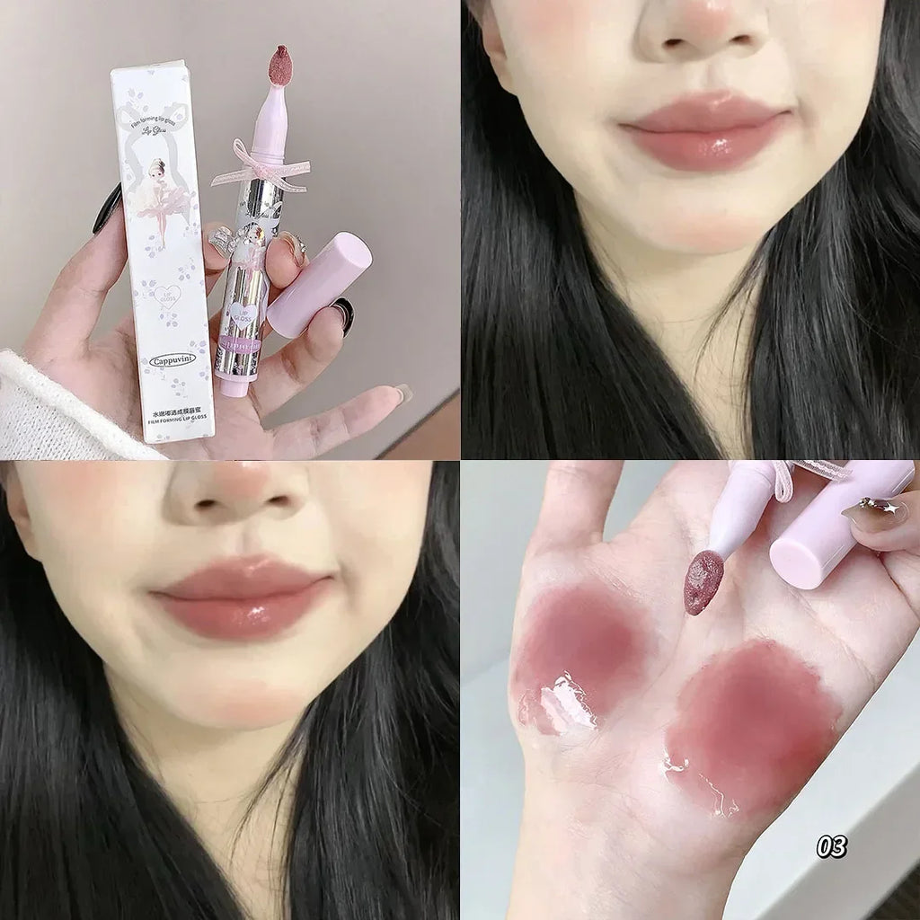 Halo-dyeing Tinted Lip Gloss Crystal Jelly Moisturizing Waterproof Mirror Water Glass Lip Gloss Transparent Color Cosmetics Gift